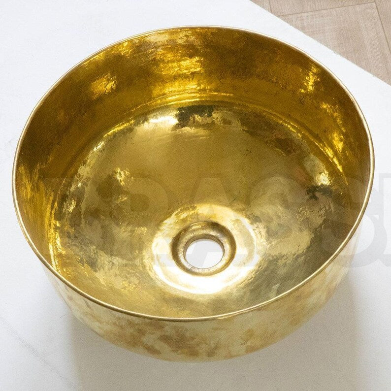 Engraved Moroccan Brass Sink Bowl – Hand-Hammered Bathroom Basin