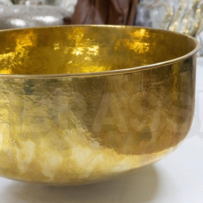 Engraved Moroccan Brass Sink Bowl – Hand-Hammered Bathroom Basin