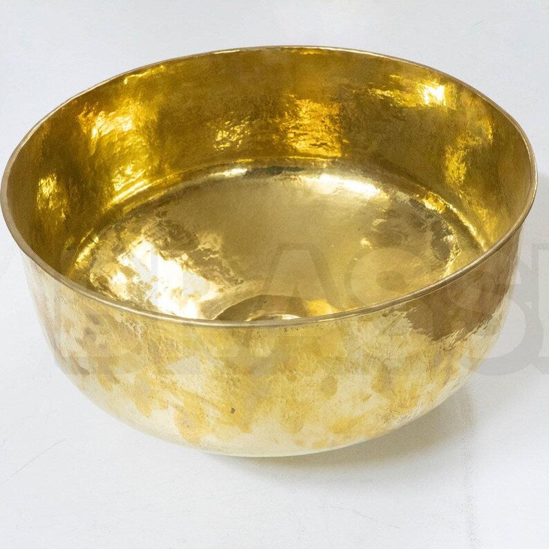 Engraved Moroccan Brass Sink Bowl – Hand-Hammered Bathroom Basin