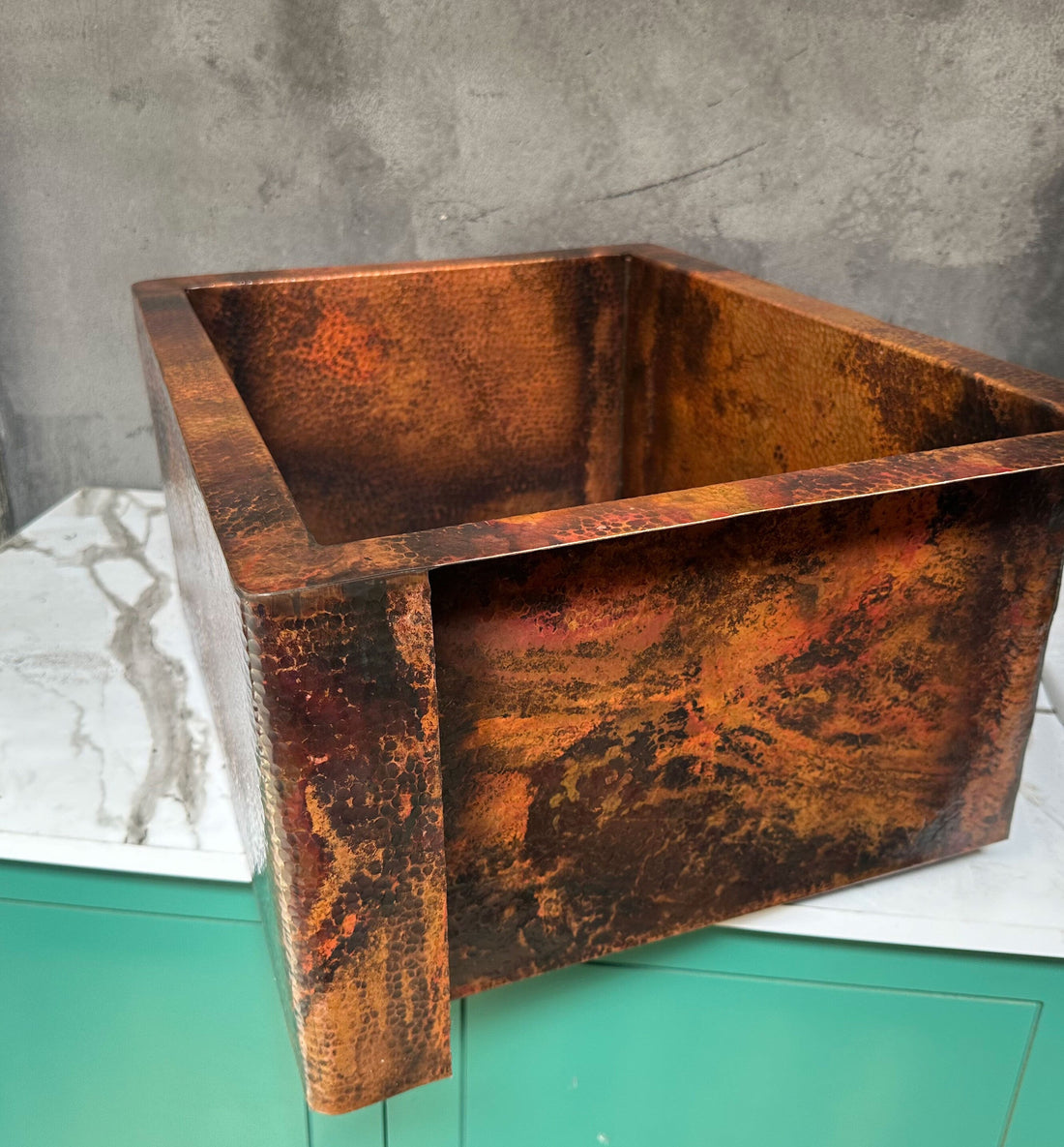 Hammered Copper Farmhouse Sink  Large Copper Kitchen Sink