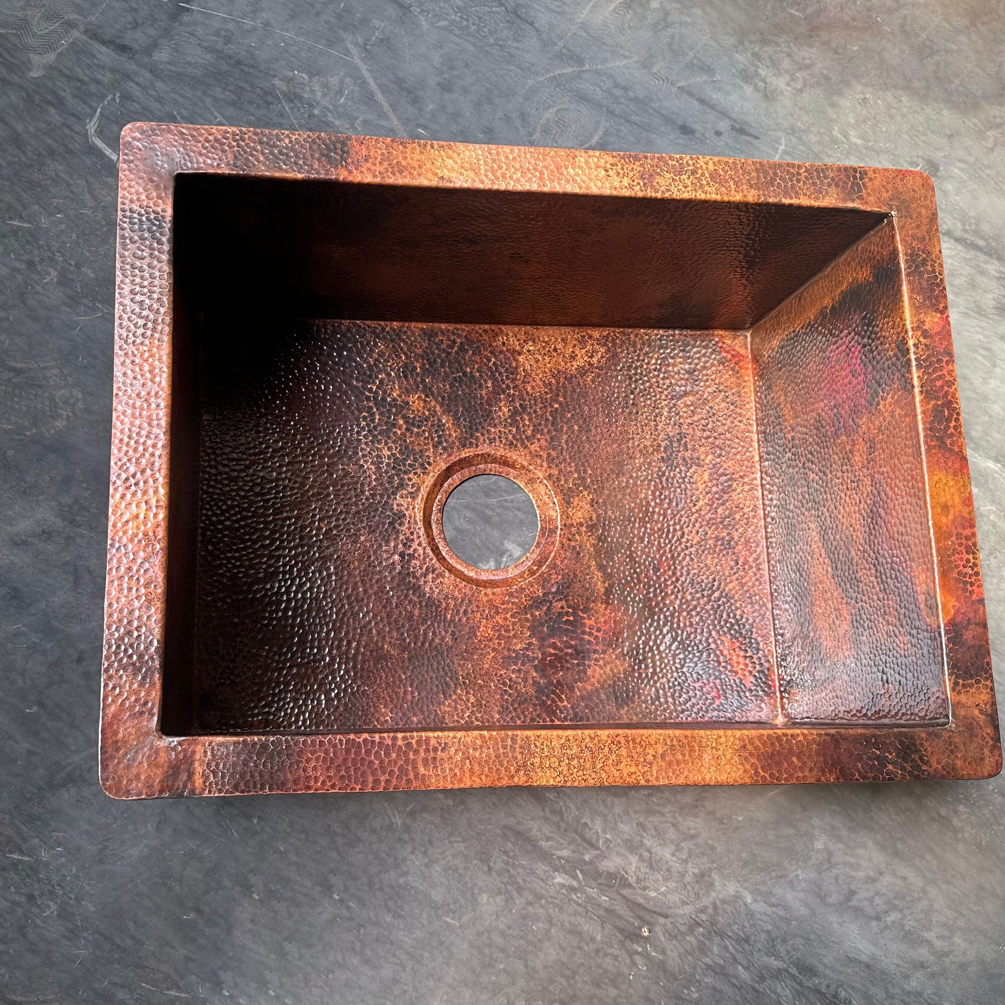 Hammered Copper Farmhouse Sink  Large Copper Kitchen Sink