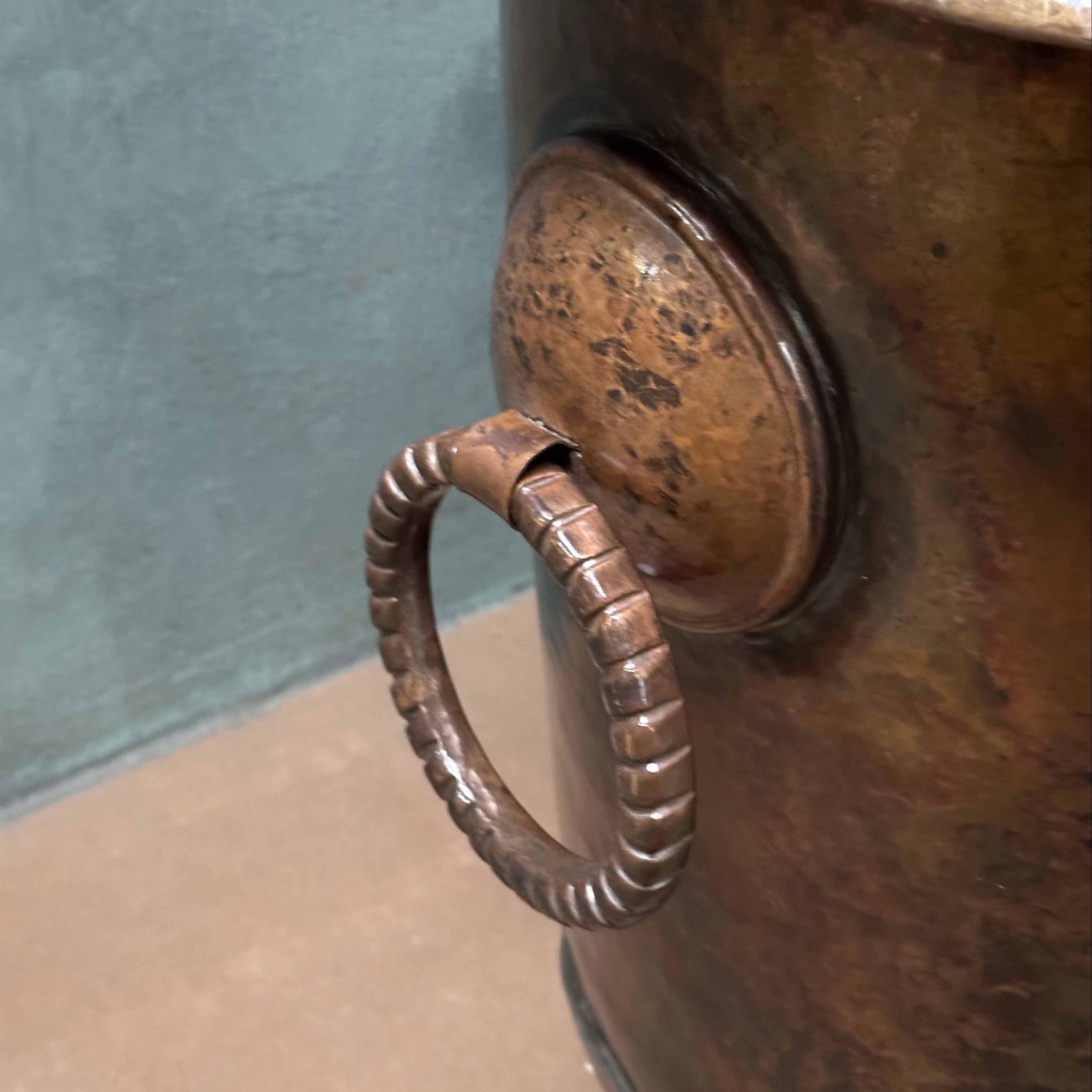 Small Copper Clawfoot Bathtub With Towel Rings